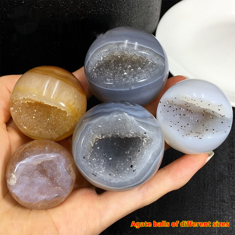 Natural Agate Crystal Cave Jack Purcell Crystal Ball - DropOnline.co