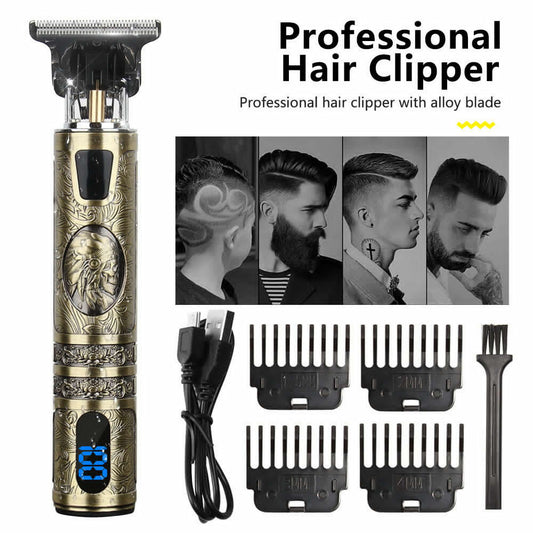 Beard Trimmer Hair Clippers Cordless Hair Cutting Kit Barber Shaving Machine For Men USB Rechargeable - DropOnline.co