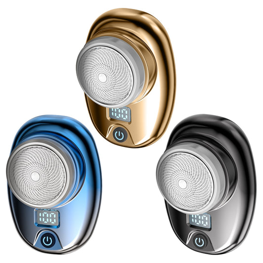 Gold-Blue-Black Color Options 1Pc Portable Electric Shaver With LED Digital Display Type-C Rechargeable Electric Razor For Men Electric Beard Trimmer For Home Office Travel Car - DropOnline.co