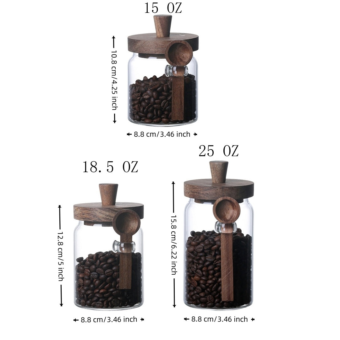 3 Pcs Glass Coffee Jars With Spoons, Candy Jars, Biscuit Jars, Storage Jars, Tea Jars, Snack Jars, Seasoning Jars, Salt Jars, Pepper Jars - DropOnline.co