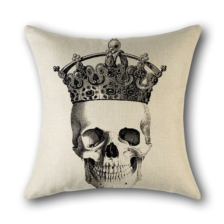 Skull Print Cushion Cotton Cover Sofa Cushion Bed Scandinavian Decorative Pillow Case - DropOnline.co