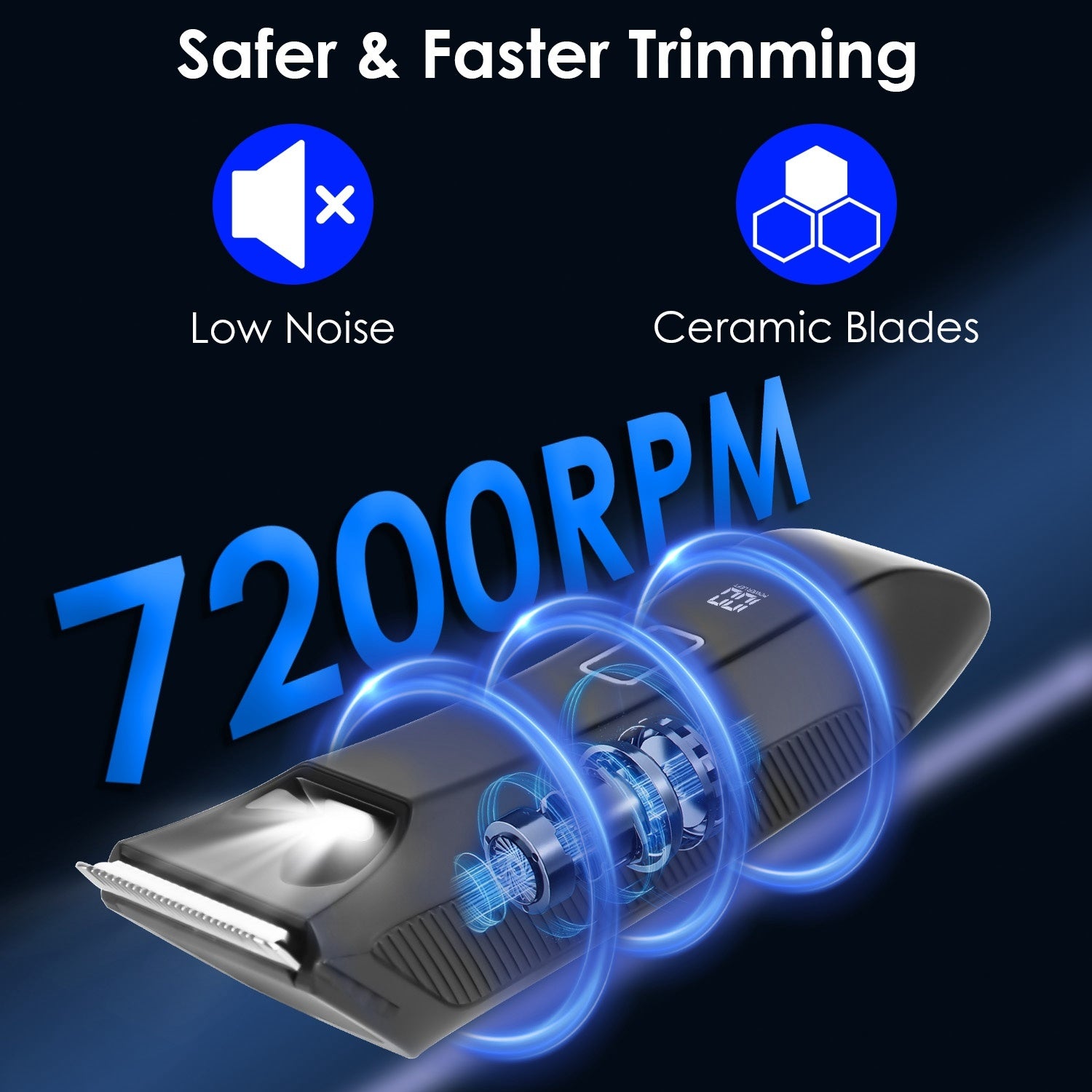 1Pc 2 In 1 Electric Body Trimmer For Men Cordless Beard Groin Ball Pubic Hair Shaver IPX7 Waterproof Razor With LED Light LCD Display Guard Comb Shaving Head - DropOnline.co