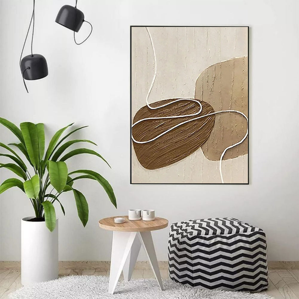 Neutral Color Abstract Handmade Painting Large Modern Palette Knife Texture Colorful Wall Art Oil Painting On Canvas Artwork - DropOnline.co