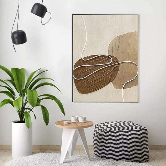 Neutral Color Abstract Handmade Painting Large Modern Palette Knife Texture Colorful Wall Art Oil Painting On Canvas Artwork - DropOnline.co