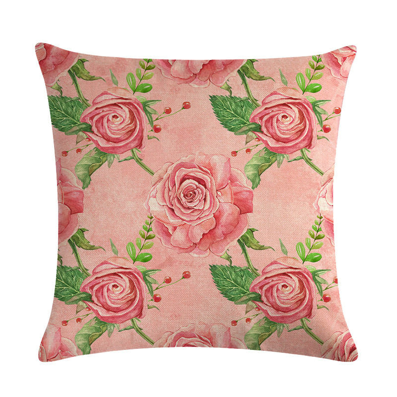 Floral Cushion Cover Cotton Linen Pillowcase - DropOnline.co
