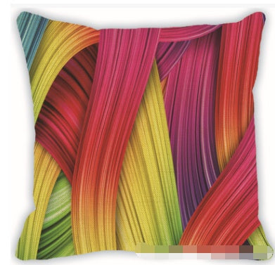 Colorful geometric pattern linen hug pillowcase car sofa cushion cover - DropOnline.co