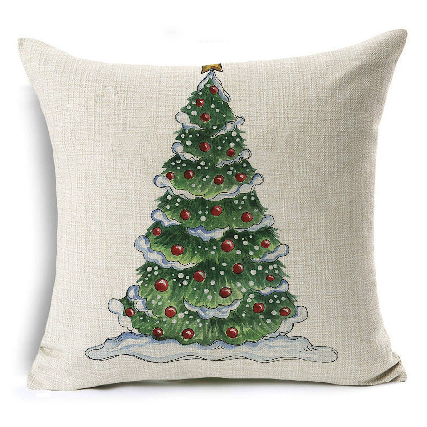 Colorful Christmas Linen Cushion Cover - DropOnline.co