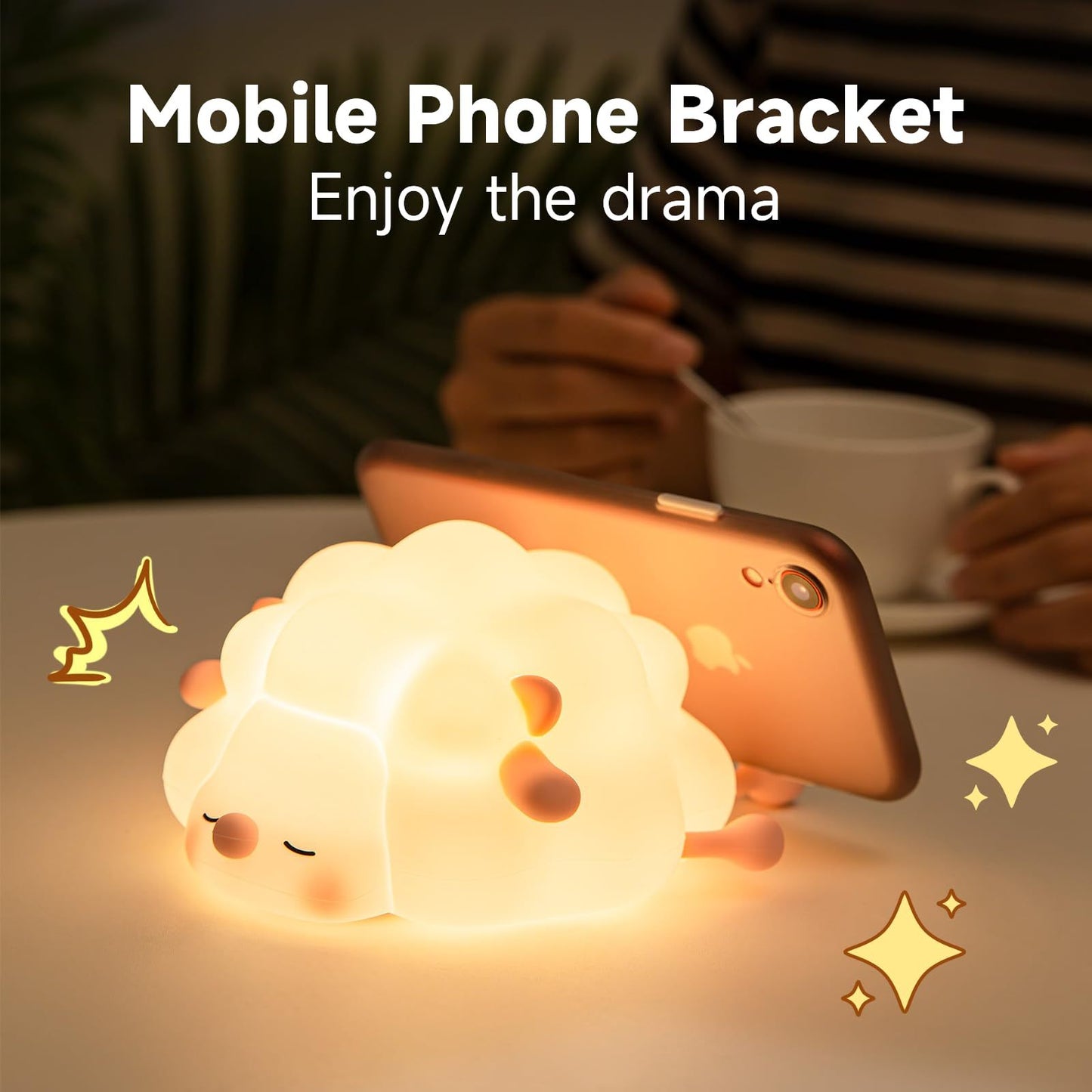 Cute Silicone Night Lights Sheep Cartoon - Rechargeable Timing Dimming Sleep Light for Children's Room - DropOnline.co