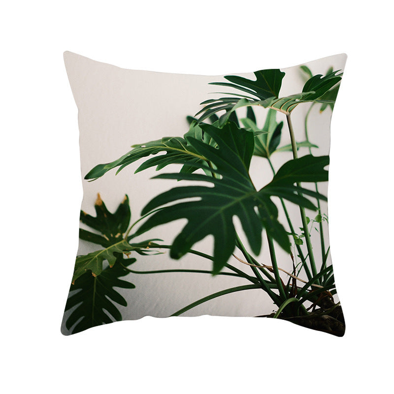 Light Tropical Plants Home Decor Peach Skin Fleece Pillowcase - DropOnline.co