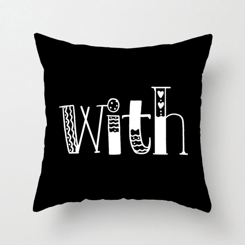 Geometric English Letter Simple And Light Luxury Waist Cushion Pillowcase - DropOnline.co