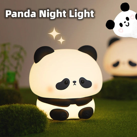 Panda LED Night Light - Cute Silicone USB Rechargeable Touch Lamp with Timing for Children - DropOnline.co