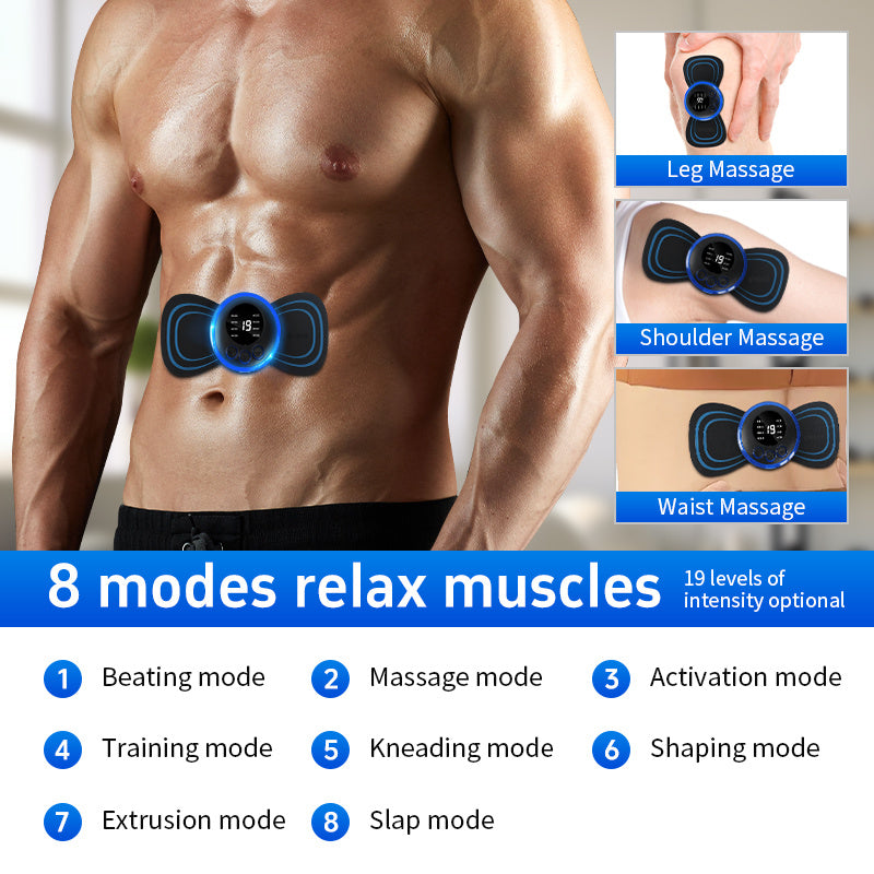 Mini Massage Patch Cervical Massager Shoulder And Neck Massager EMS Portable Pulse Smart Massage Patch 8 Modes 19 Gears - DropOnline.co