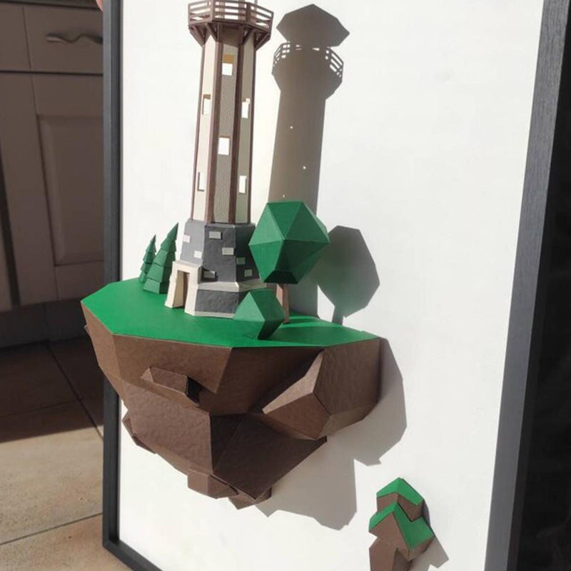 46cm Island Lighthouse Paper Model Home Wall Hanging Wall Decorations - DropOnline.co