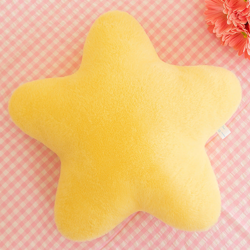 Star Pillow, Decorative Throw Pillows For Bed Couch, 15in Star Shaped Pillow Plush Floor Cushions Room Decor Pillow With Soft Faux Rabbit Fur For Sofa Bedroom Living Room - DropOnline.co