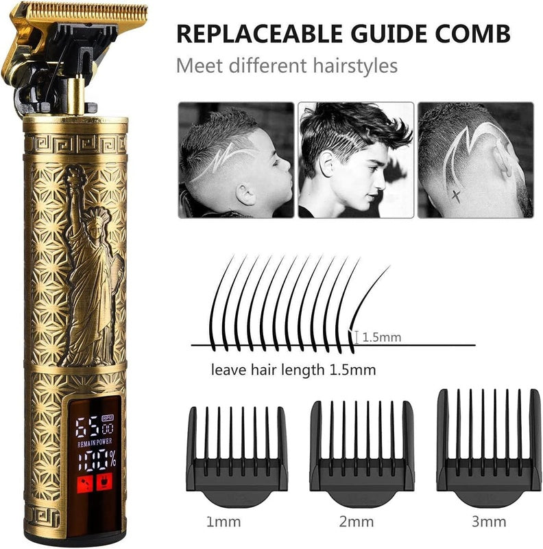 Beard Trimmer Hair Clippers Cordless Hair Cutting Kit Barber Shaving Machine For Men USB Rechargeable 1 PCS - DropOnline.co