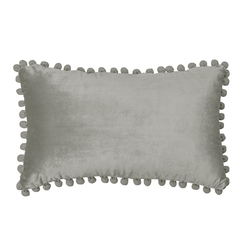Rectangular Pompoms Throw Pillow cover and 330g insert size 12"x20" lumbar pillow, Dark Green, 12X20 – Fancy & Stacy