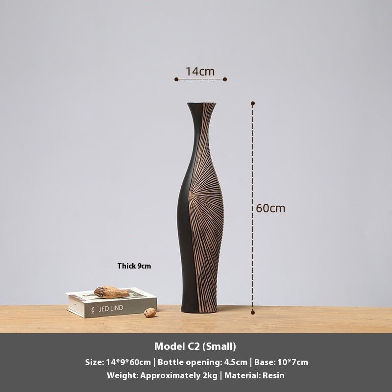 Retro Affordable Luxury Vertical High Floor Vase Decoration - DropOnline.co