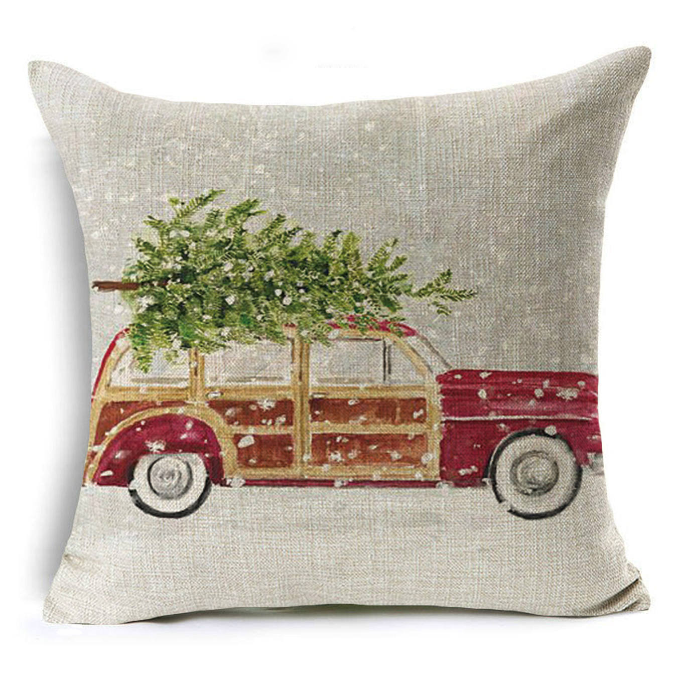 Colorful Christmas Linen Cushion Cover - DropOnline.co