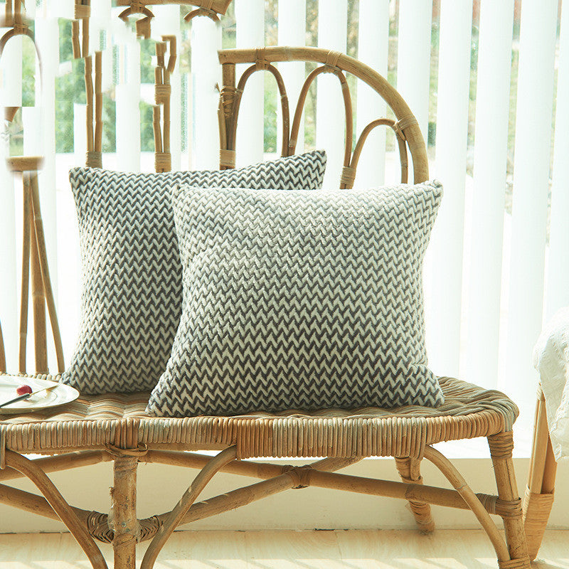 Herringbone Double-sided Plush Car Cushion Sofa Cushion - DropOnline.co