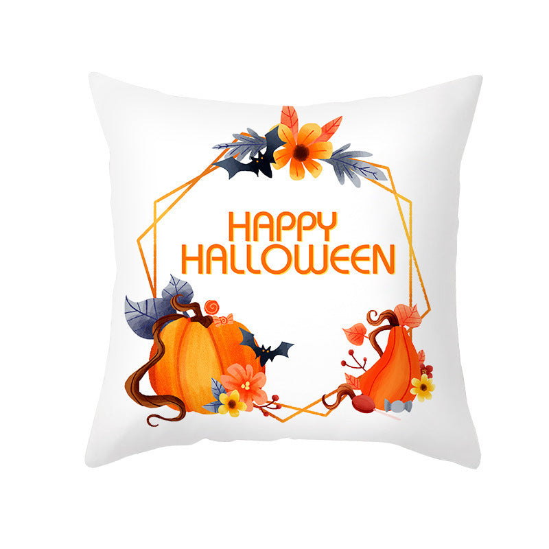Halloween Pumpkin Letter Fleece Cushion Cover - DropOnline.co