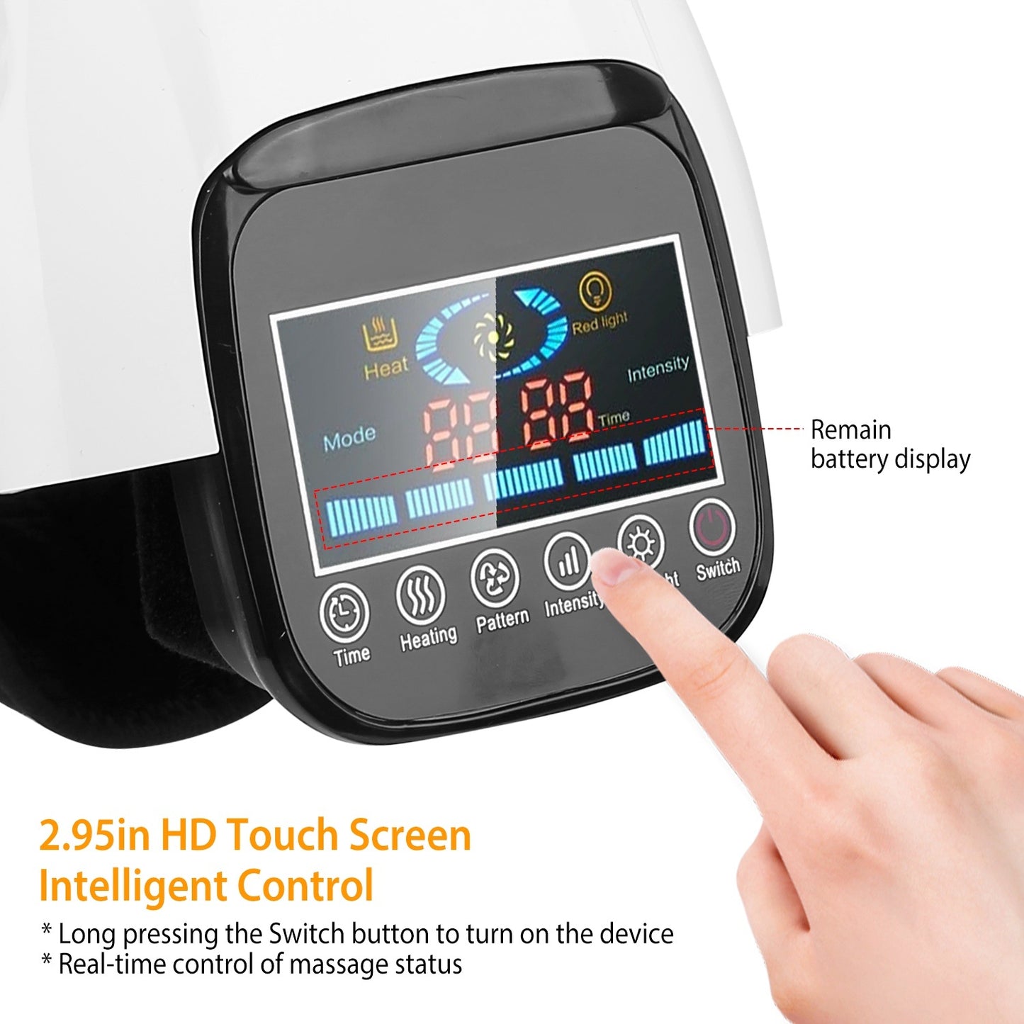 1Pc Electric Rechargeable Knee Massager Infrared Heat Pain Relief Therapy Knee Brace Wrap With Air Pressure Kneading Timer Temperature Adjustment - DropOnline.co