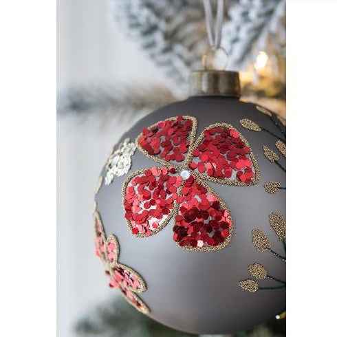 Christmas Ball Ornaments - 4.7" Glass Decorative Hanging Ornaments Set of 4 - DropOnline.co