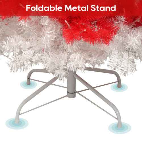 6ft Artificial Candy Cane Christmas Tree - 300 LED Lights & 900 Bendable Branches - DropOnline.co