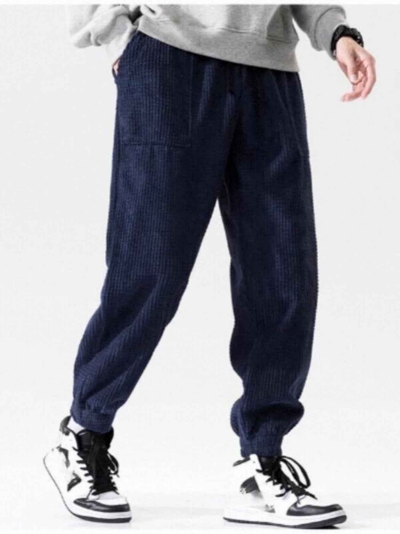 Men's Corduroy Casual Pants - Straight Leg Anti-Wrinkle Trousers
