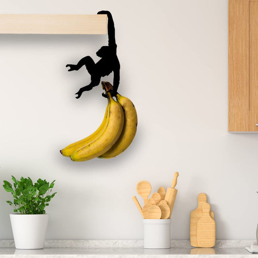 Wooden Monkey Hook Chimp Indoor Wall Decorations Living Room And Kitchen Plastic Bag Cup - DropOnline.co
