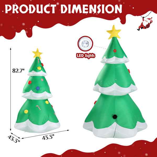 6.9ft Christmas Tree - 4 LED Light Bundles Pocket Inflatable Decoration - DropOnline.co