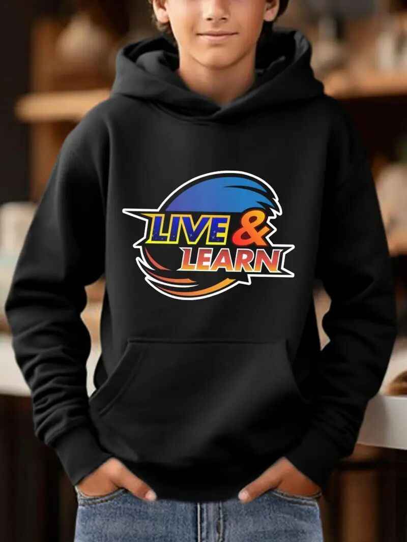 Men's Printed Hooded Sweatshirt - Graphic Design Pullover Hoodie
