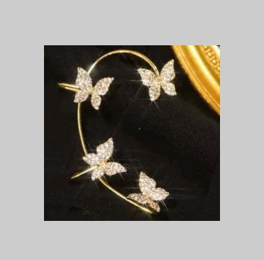 Fashion Earring Butterfly Ear Clip And Ear Hook Jewelry - DropOnline.co