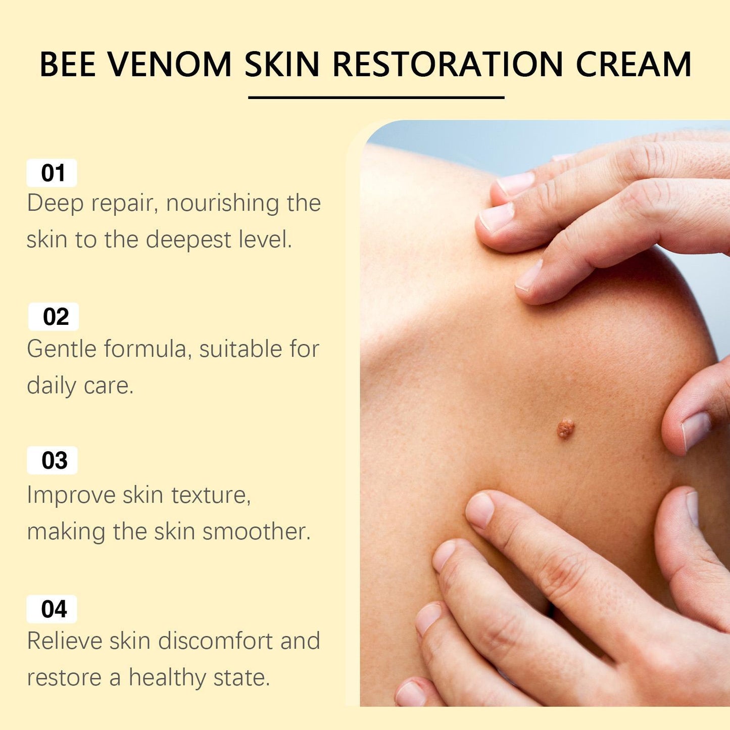 Houkeya Bee  Skin Care Cream Gentle Cleansing, Mole Removal, Moisturizing, Soothing Skin Care Cream - DropOnline.co