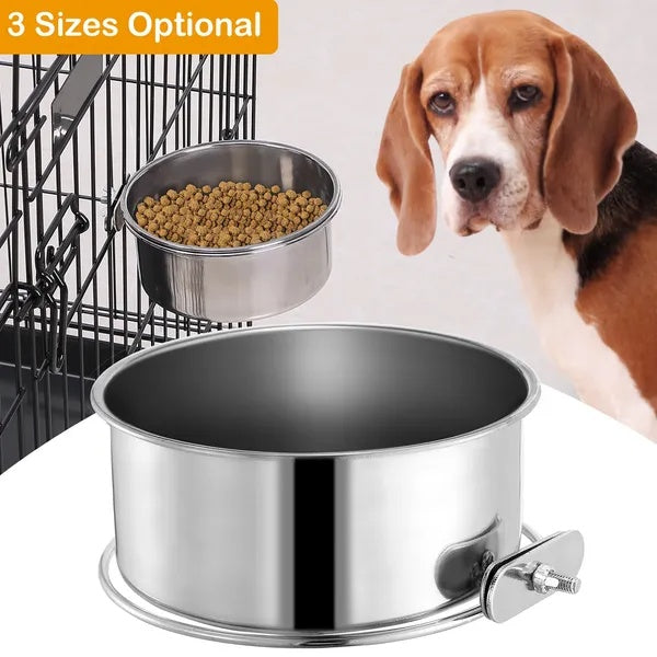Detachable Pet Cage Food Water Bowl With Clamp Holder - DropOnline.co