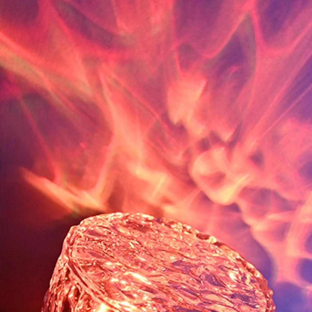 Crystal Lamp Water Ripple Projector Night Light Decoration Home Houses Bedroom Aesthetic Atmosphere Holiday Gift Sunset Lights Home Decor - DropOnline.co