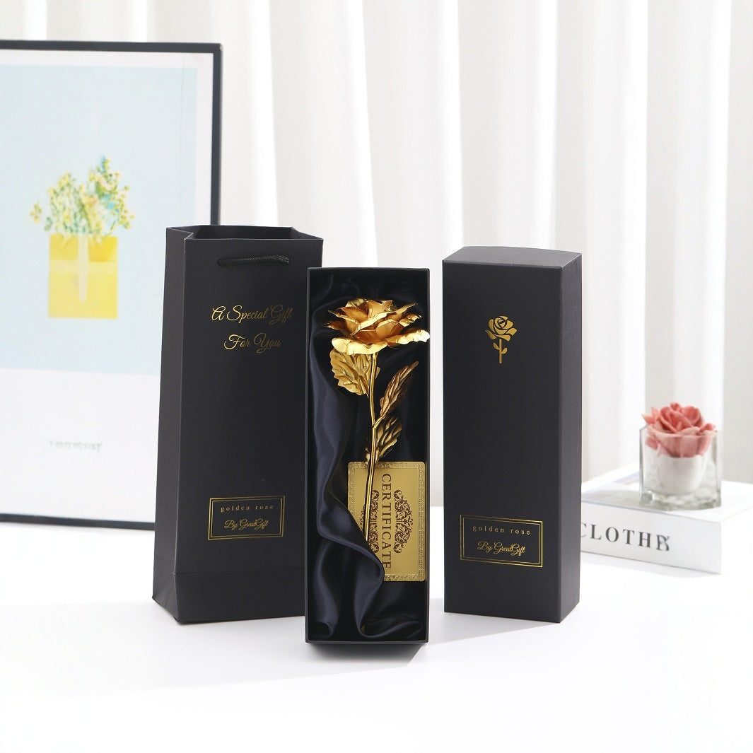 Gold Foil Rose Creative Holiday Gifts For Girls - DropOnline.co