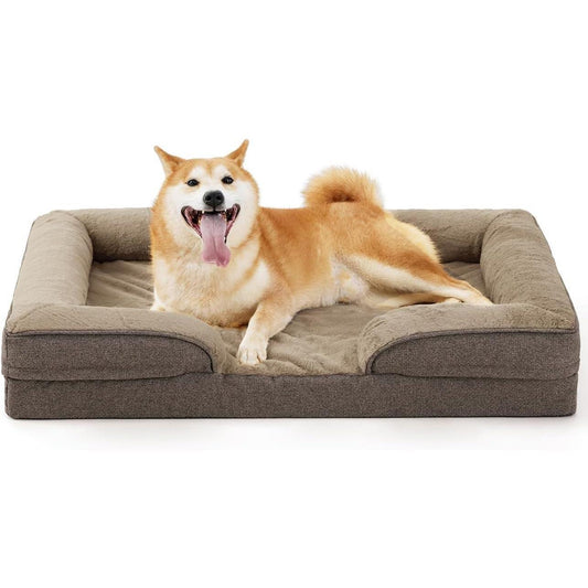 Large Dog Orthopedic Dog Sofa Supportive Foam Pet Mattress Washable And Removable Cover Egg Cell Foam Waterproof Lining Multiple Colors And Sizes Available - DropOnline.co