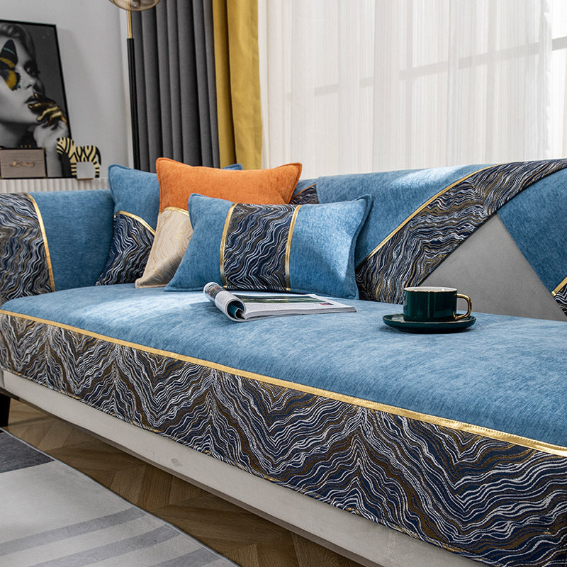 Leather Light Luxury Wind Chenille Sofa  Cushion Cover - DropOnline.co