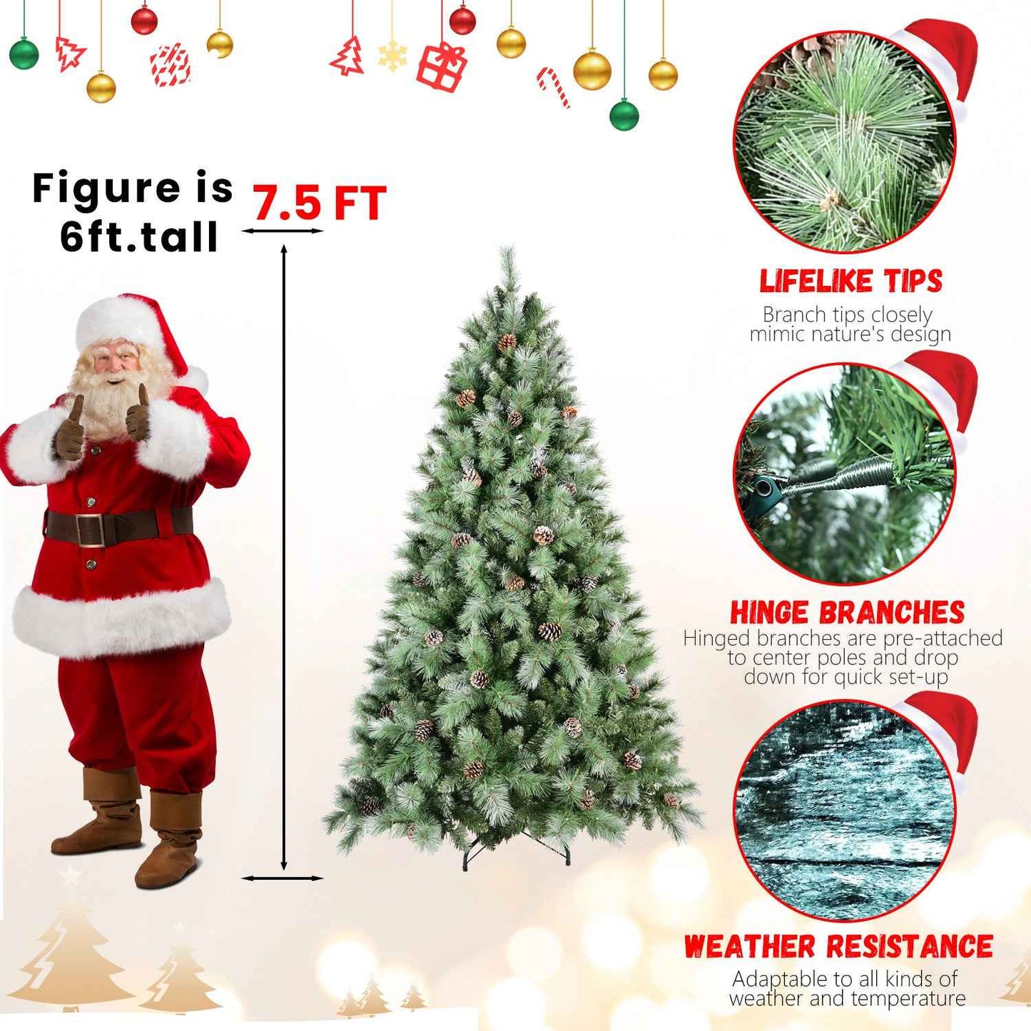 PVC Christmas Tree - Artificial Holiday Tree, Multiple Sizes