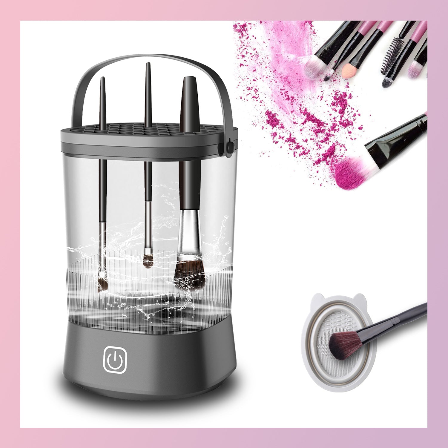 Electric Makeup Brush Cleaner - 9000 RPM Makeup Brush Cleaning Machine, Waterproof Automatic Makeup Brush Cleaner For Makeup Sponges And Brushes - DropOnline.co