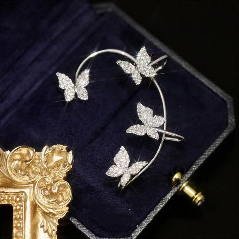 Fashion Earring Butterfly Ear Clip And Ear Hook Jewelry - DropOnline.co