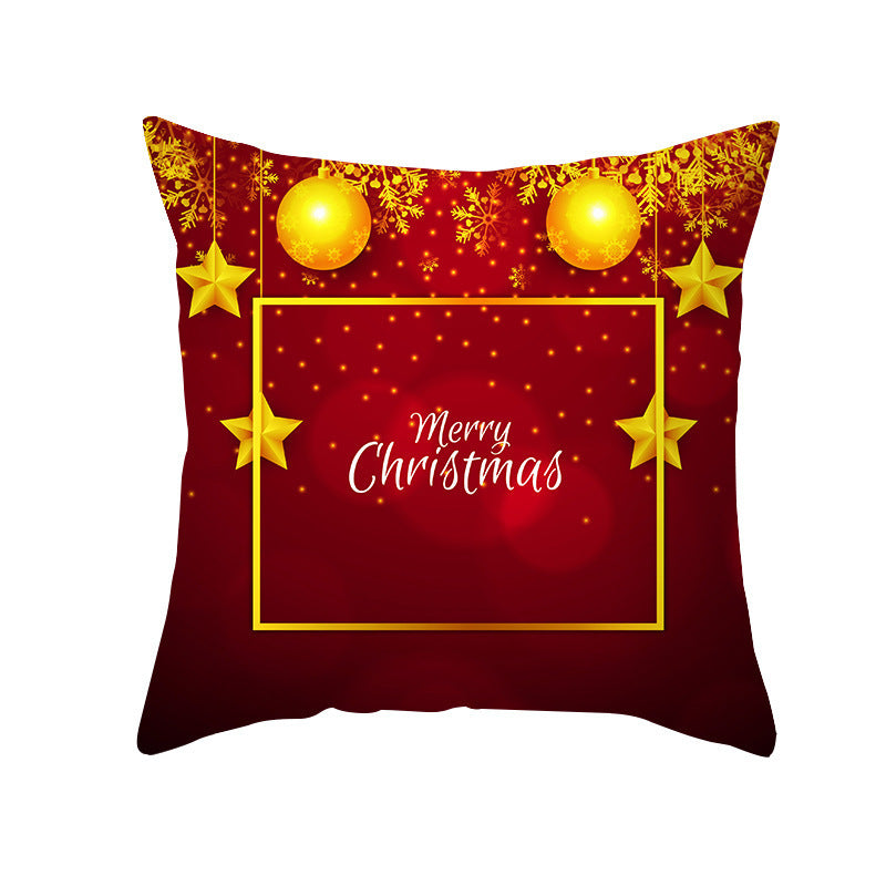 Cartoon Santa Claus Series Peach Skin Sofa Cushion Cover - Fun Christmas Holiday Decoration - DropOnline.co