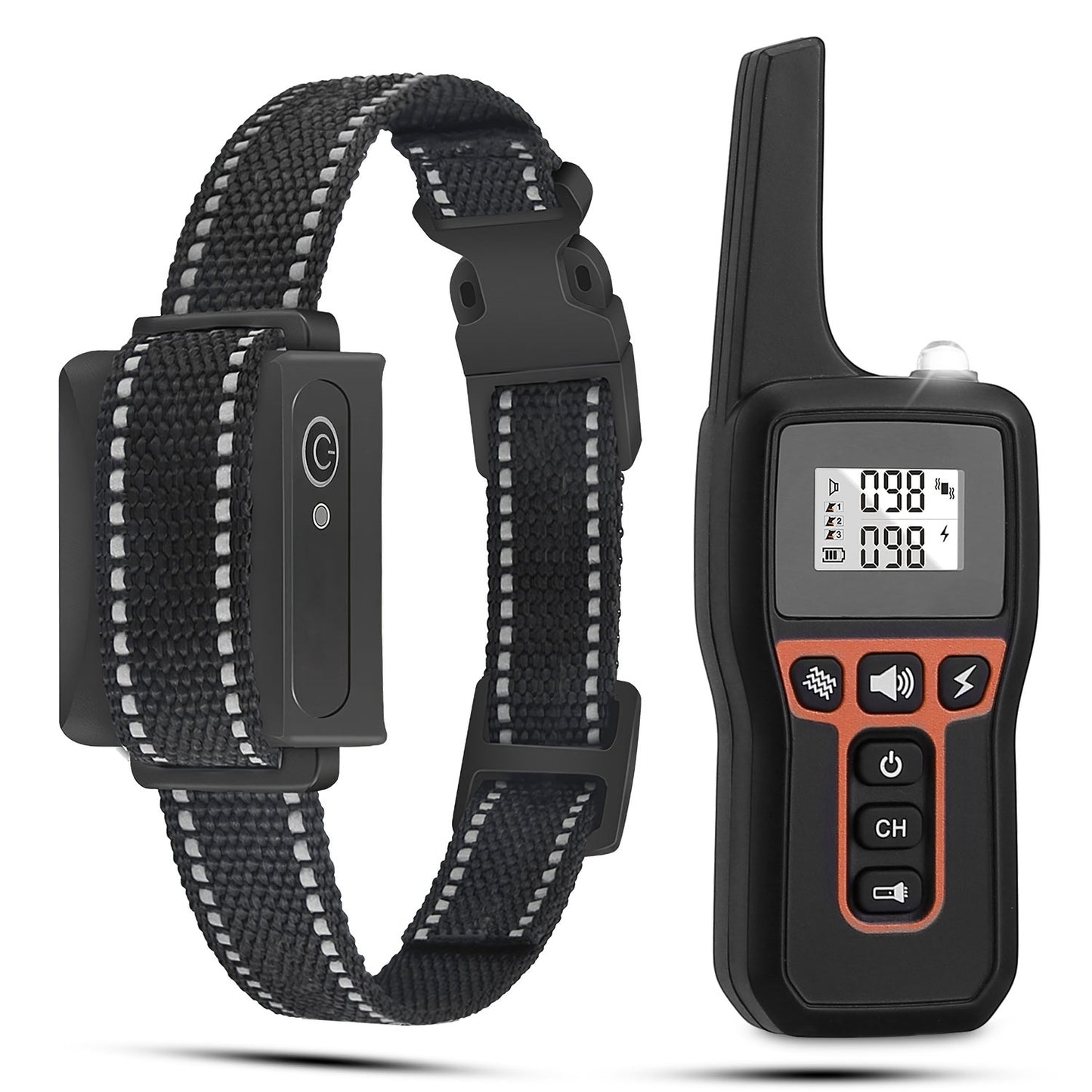 Train Collar OR Receiver Only Options - 3280FT Dog Training Collar IP67 Waterproof Pet Beep Vibration Electric Shock Collar 3 Channels Rechargeable Transmitter Receiver Trainer With Flashlight - DropOnline.co