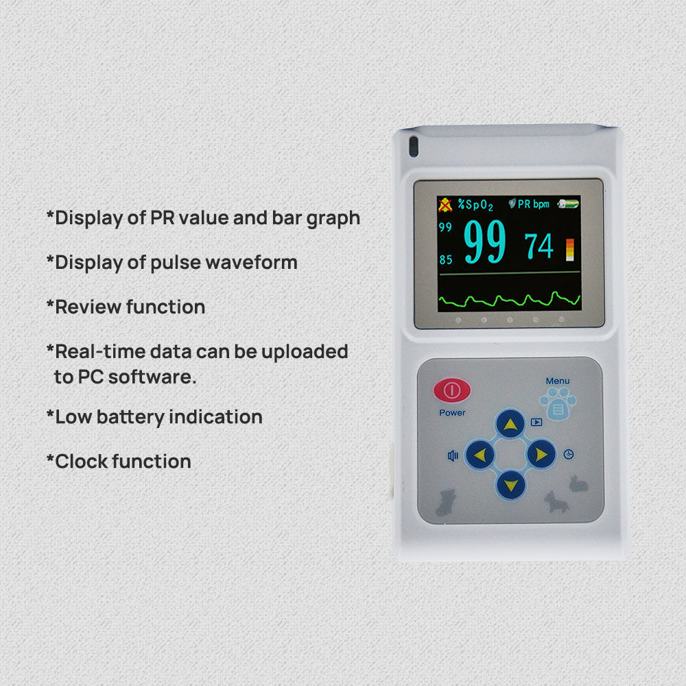 Veterinary Color Display CMS60D-VET Pulse Oximeter Spo2 Probe PR VET Monitor - DropOnline.co