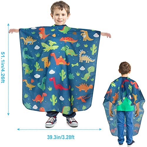 Children's Haircut Apron, Professional Hair Salon Cutting Apron, With Neck Cleaning Brush And Adjustable Buckle For Adults, Cartoon Dinosaur Pattern-Ban On Amazon Sales - DropOnline.co