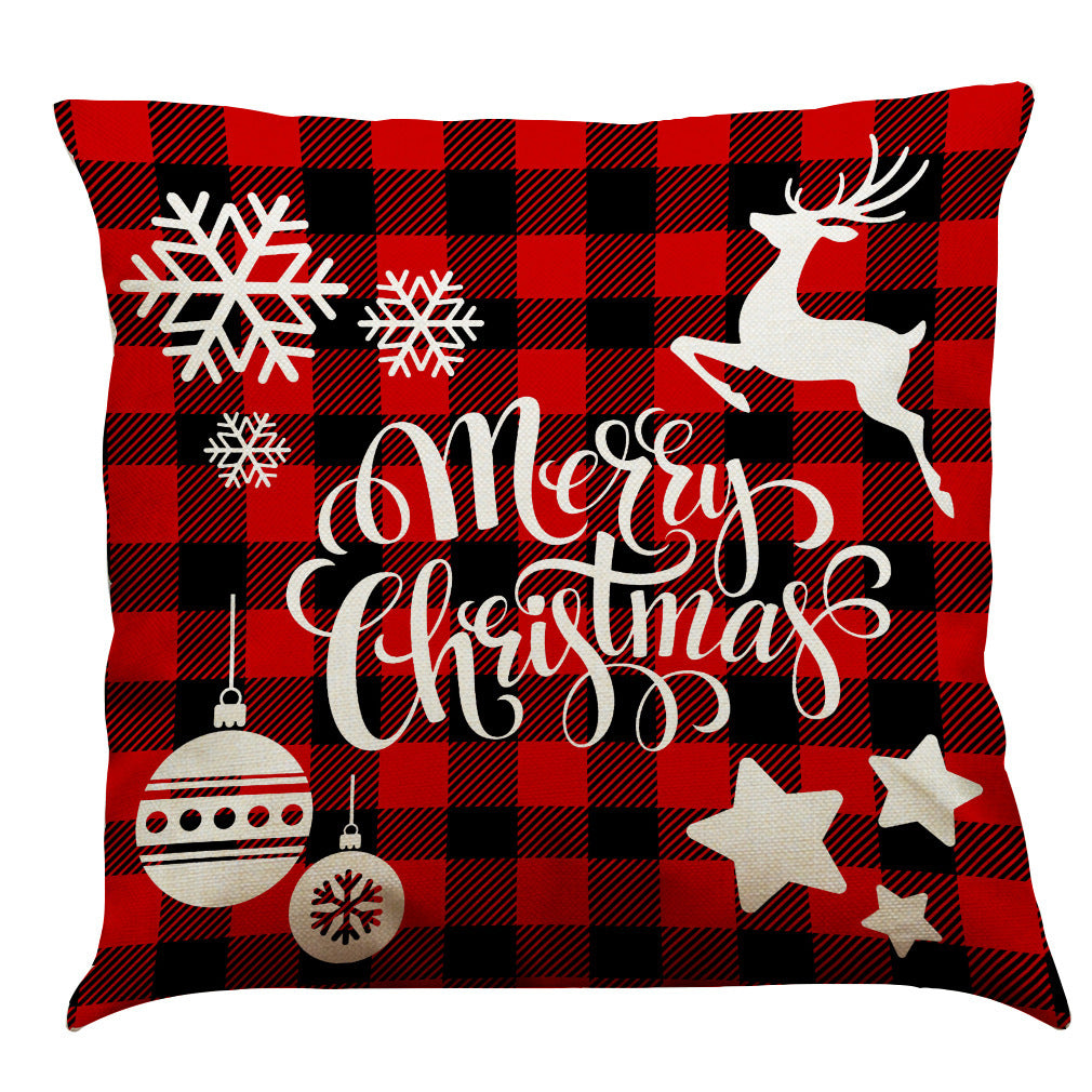 Christmas Cotton Linen Sofa Car Cushion Pillowcase - DropOnline.co