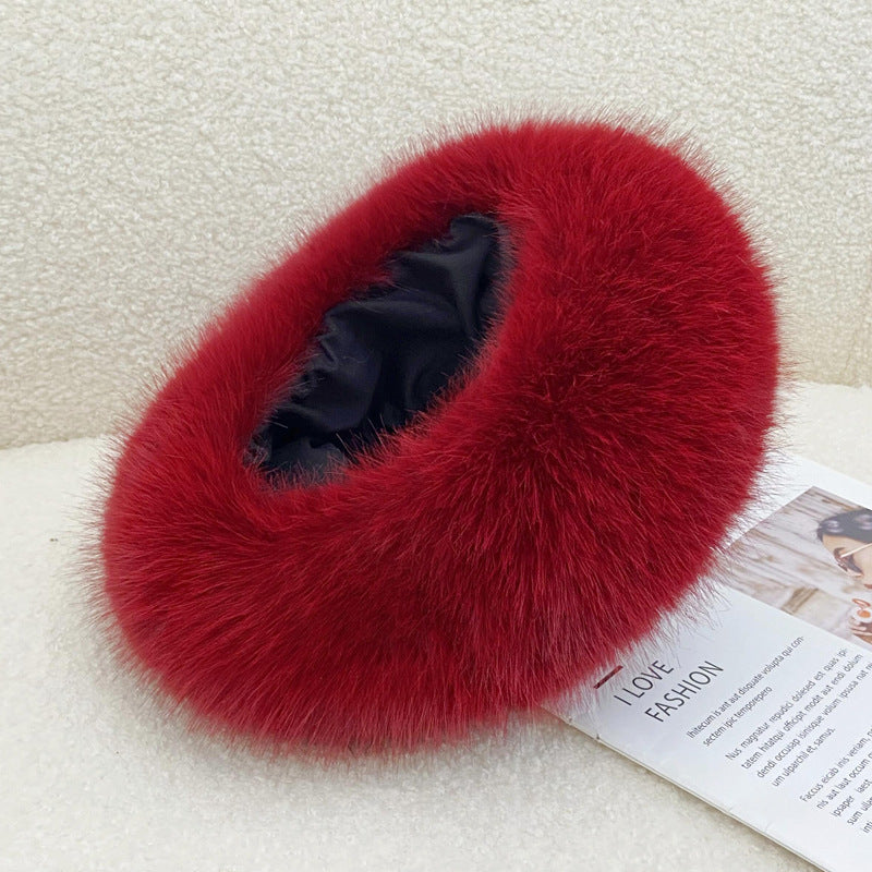 Autumn Winter Fur Hair Ring Hat - Thickened Topless Design - DropOnline.co