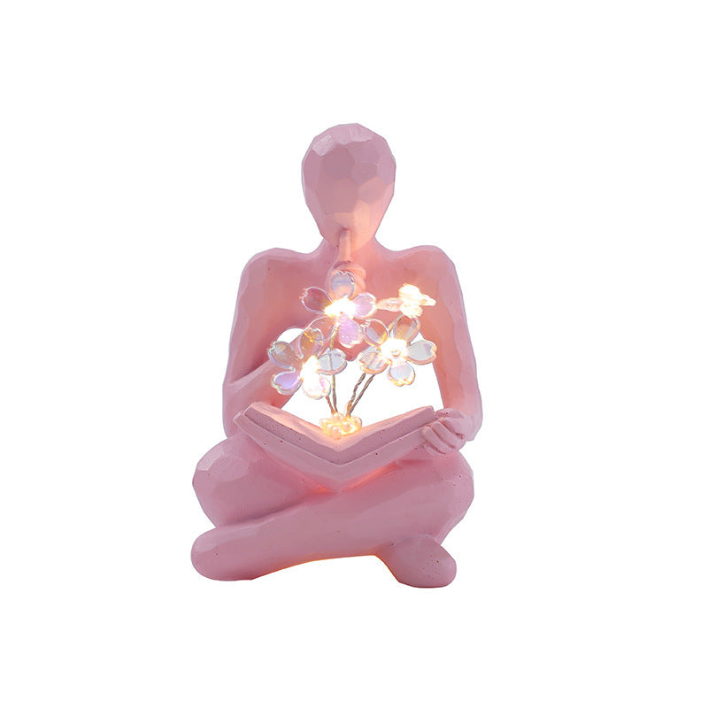 Silence Is The Golden Thinker Small Night Lamp Bouquet Handmade Ornaments Home Decor - DropOnline.co