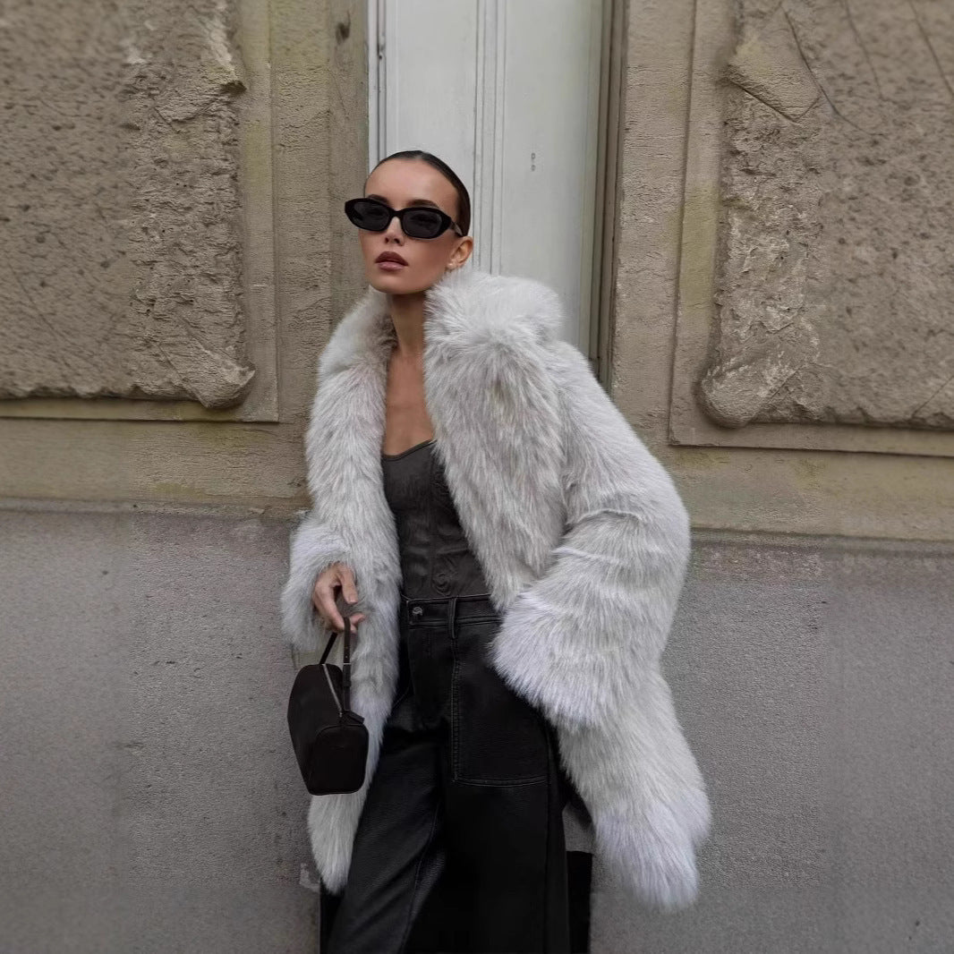 Artificial Fur Warm Coat Thick Coat Women - DropOnline.co