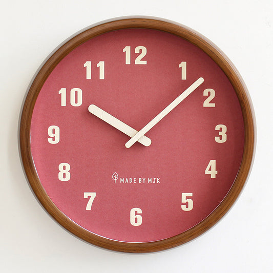 Home Living Room Retro Solid Wood Modern Minimalism Wall Clock Creative - DropOnline.co